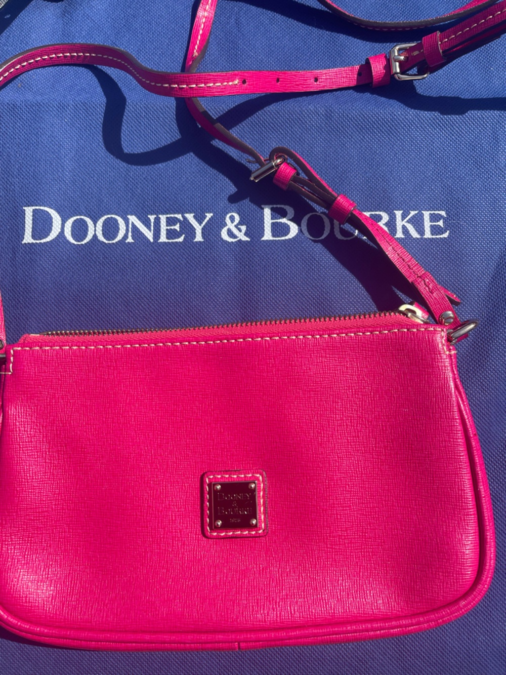 Dooney & Bourke Vibrant Pink Leather Crossbody Bag